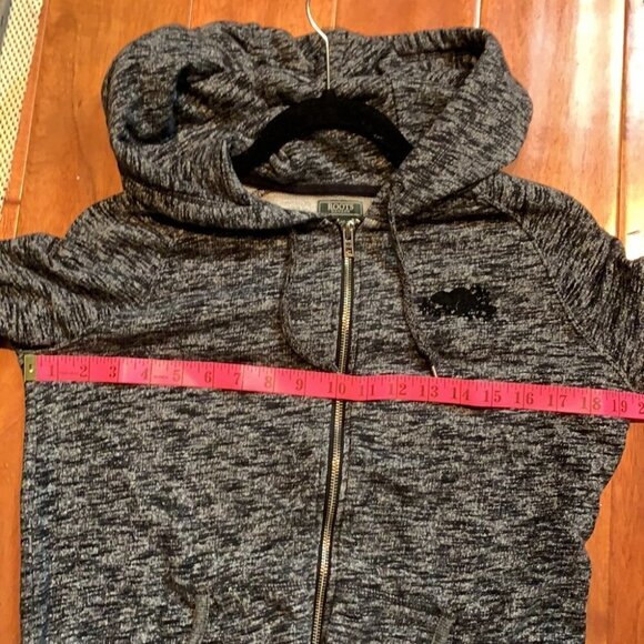 Roots black heather Zip front hoodie size medium. - Picture 5 of 5